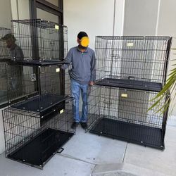 NEW Foldable Pet Cage Dog Crate Steel Wire Cage Metal Cage