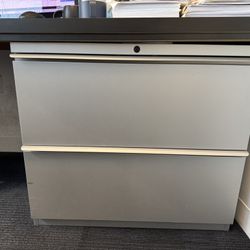 Under Desk 2 Drawer Metal File Cabinet Locking Office Storage Gray - 2X File