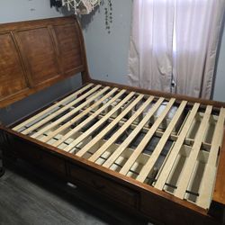 Queen Bed w/ 6 Drawer Base