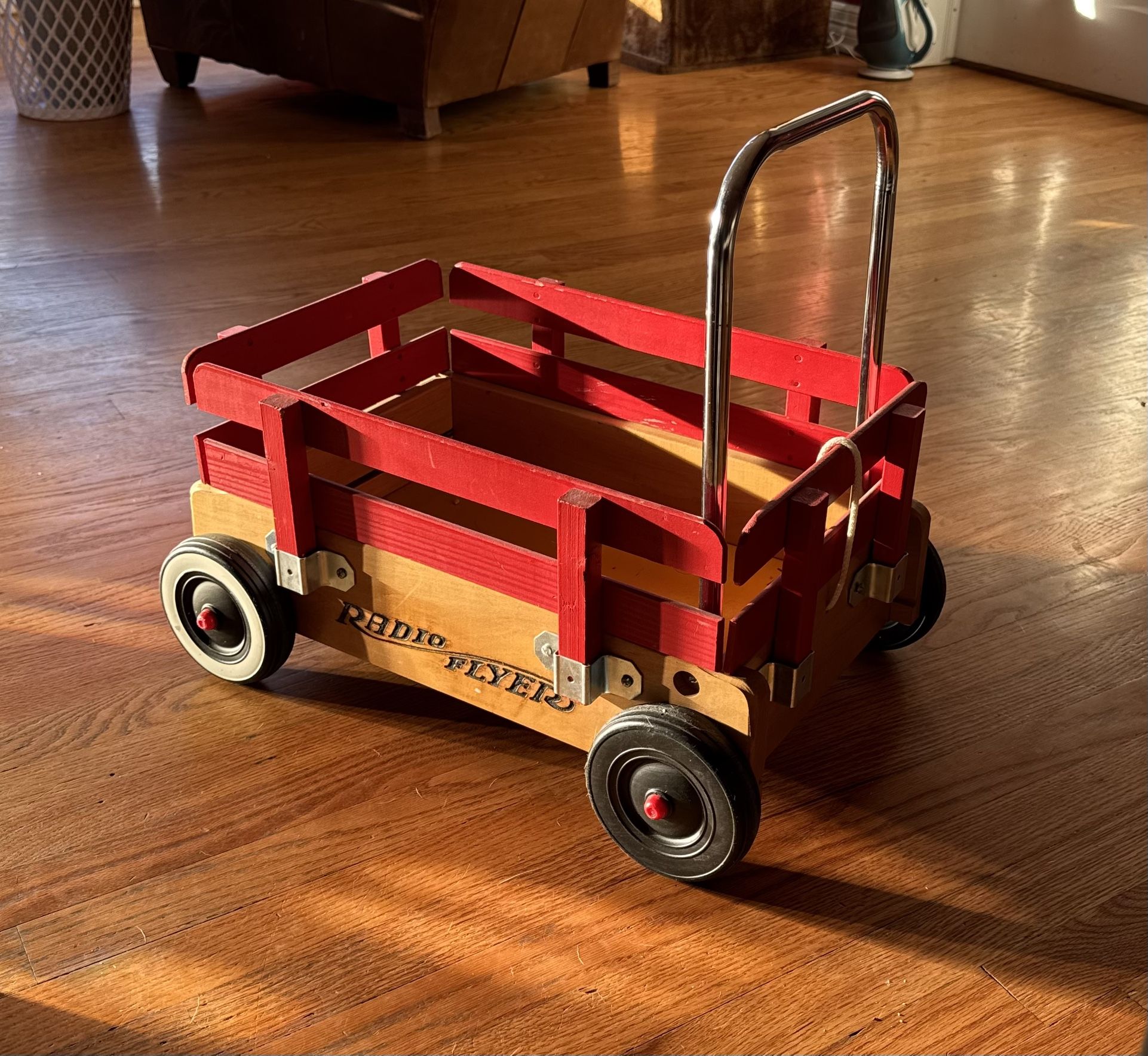 Vintage Radio Flyer Wooden Wagon / Walker / Miniature