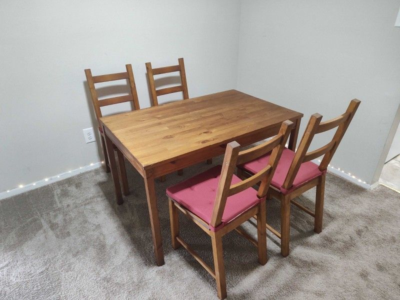 Ikea Dining Table and Chairs with Sitting Pads