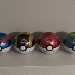 Pokemon Poke Ball Tins Lot Of 4 “NEW”