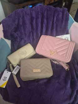 Set of 3 Small Quilted Handbags with Tags