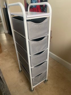 Narrow dresser with wheels