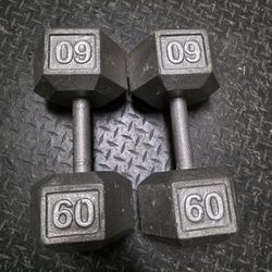 60 Lbs Dumbells