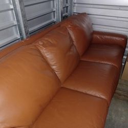 Like New Leather Sleeper Sofa