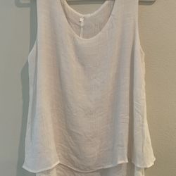 NWOT White Tank Top Semi-Sheer, 2 layer Women’s Sz XL 