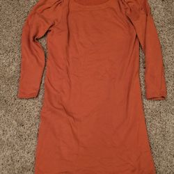 Women size 4 Dress The Loft rust colored long sleeve dress Lot 10