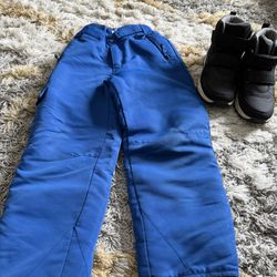 Boys Snow Pants Size 6/7 And Boys Snow Boots Size 3