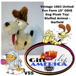 Vintage Dakin Garfield ODIE Dog 1983 Plush Stuffed Animal 11" United Syndicate W55