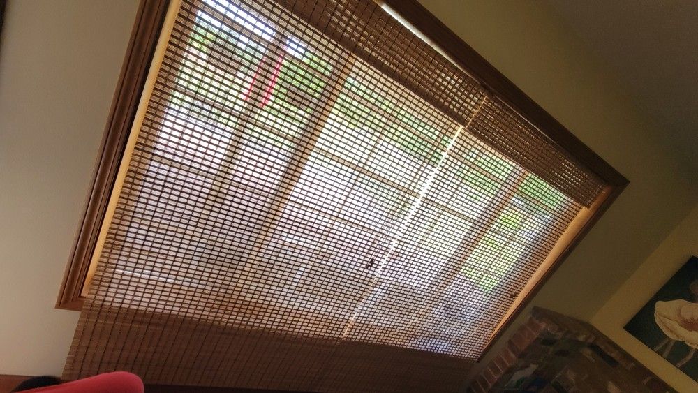 2x Bamboo Blinds Each 46 X 74 Long