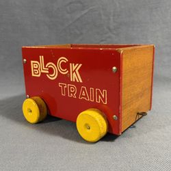 Vintage Wooden Block Train Toy Car