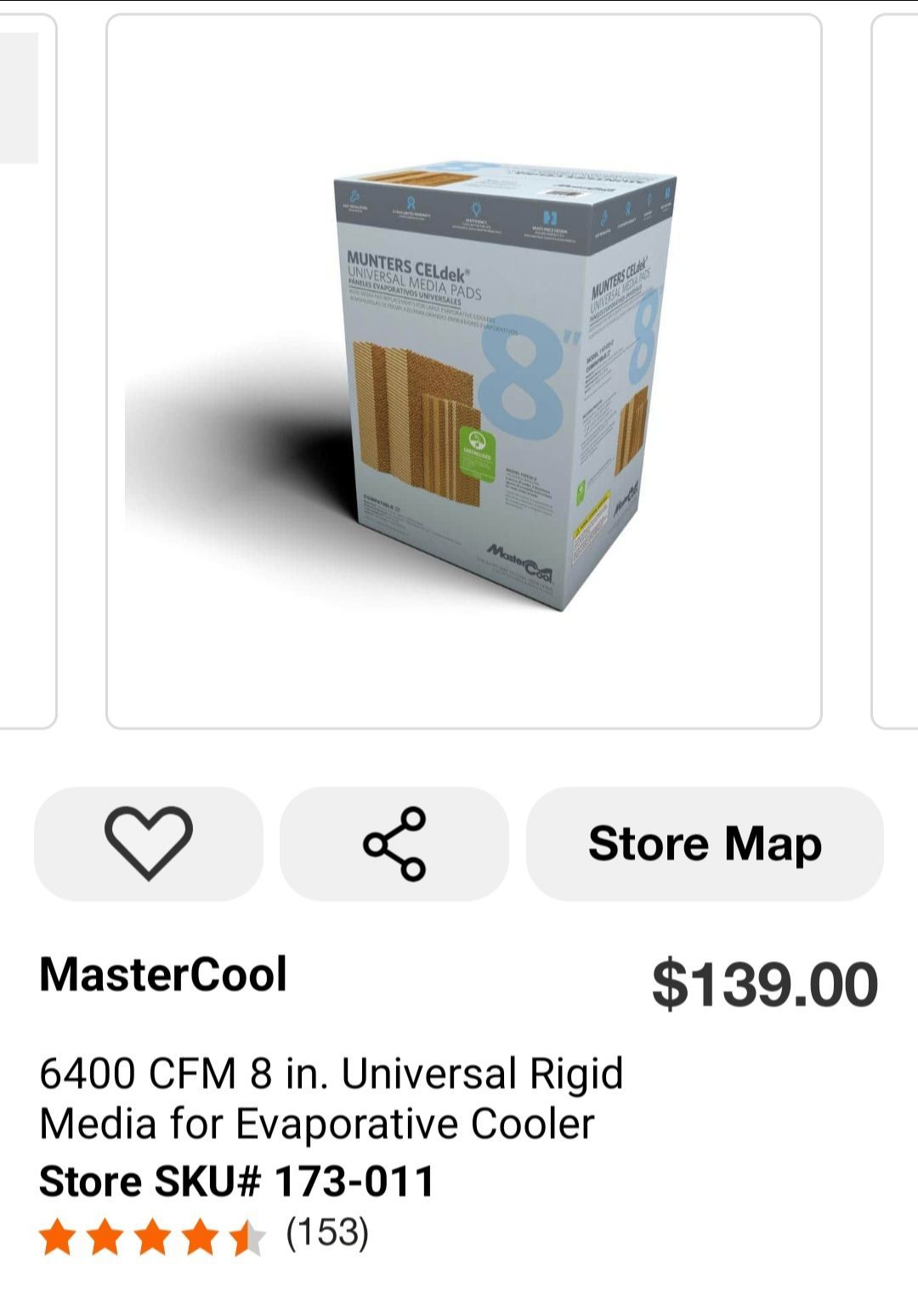 MasterCool
6400 CFM 8 in. Universal Rigid Media for Evaporative Cooler