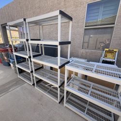 5&3 Tier Garage Shelving White