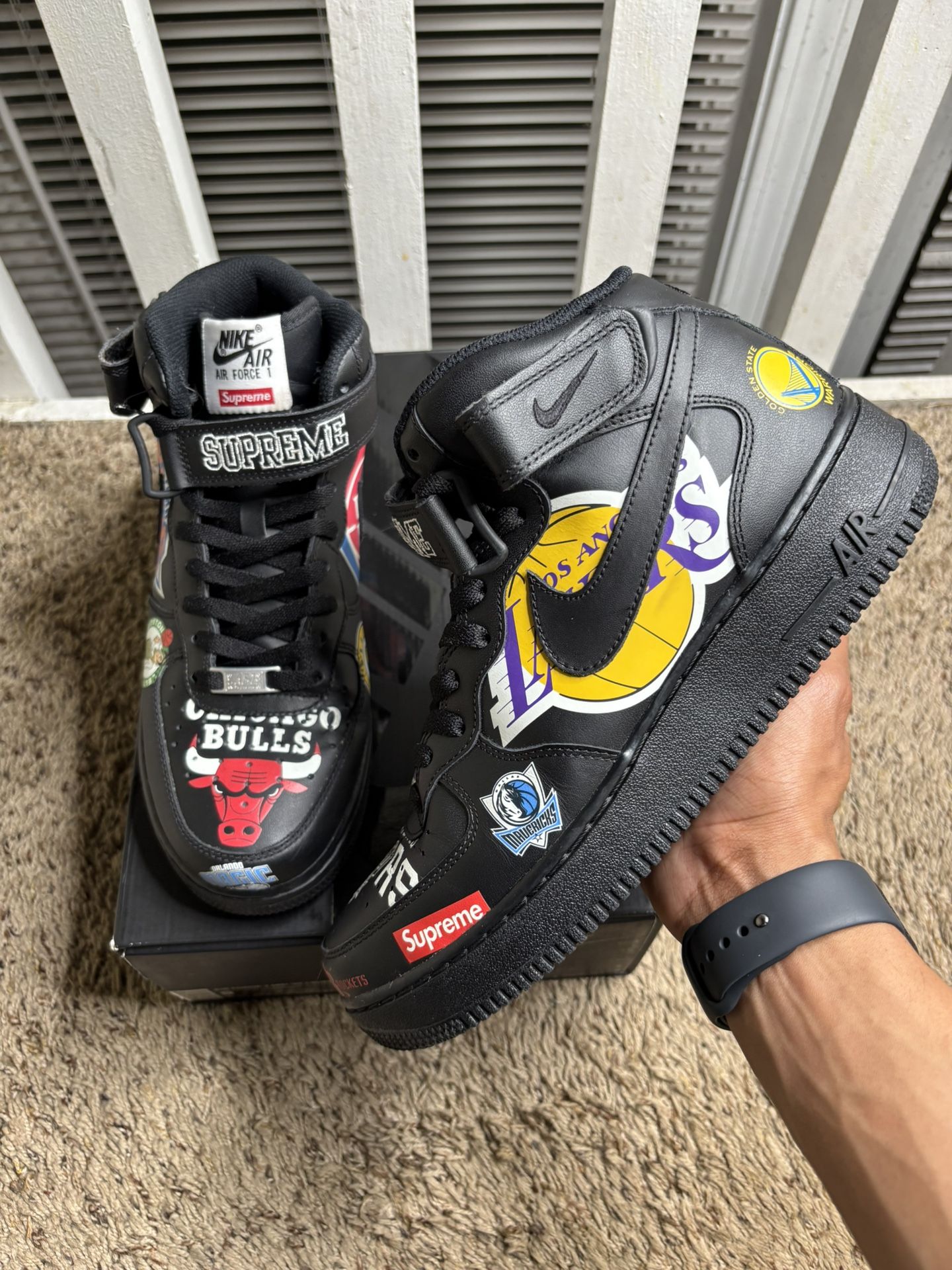 2018 Supreme x NBA x Air Force 1 Mid 07 Black