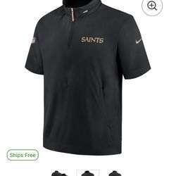 Saints Short Sleeve Hooded Nike Dri Fit Shirt Large