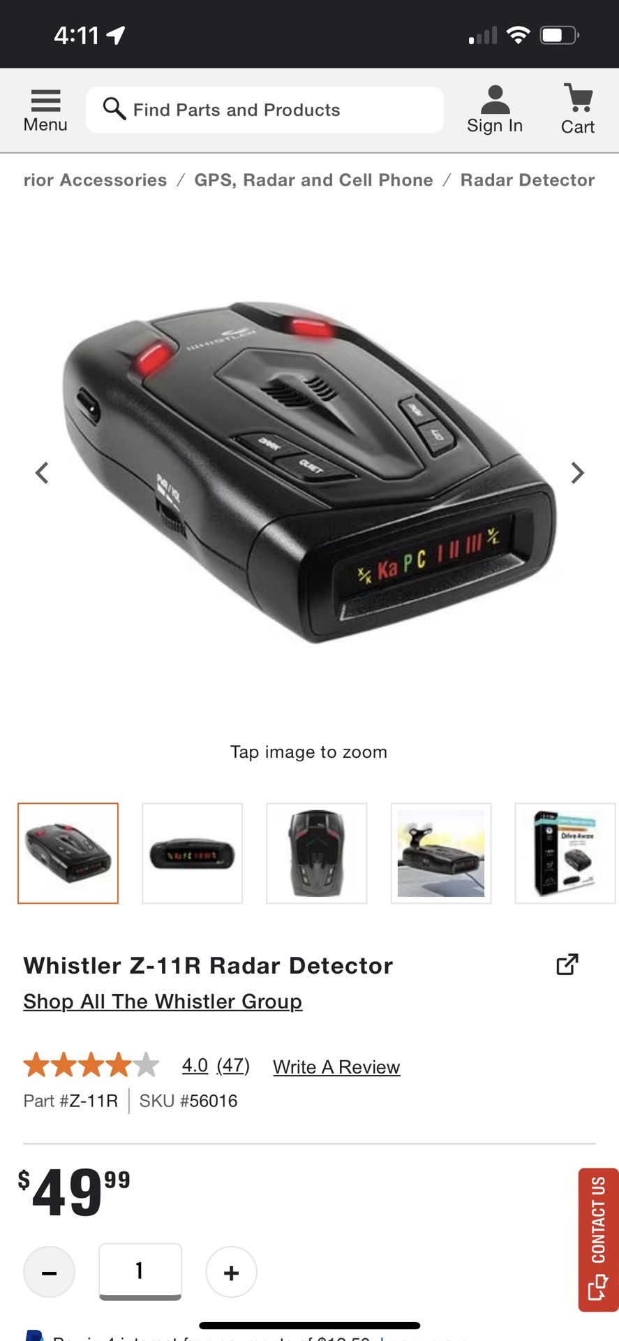 Whistler Radar Detector