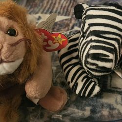 TY Beanie babies ROARY AND ZIGGY