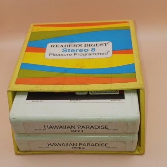 Vintage Readers Digest Stereo 8 Hawaiian Paradise tape 1 and 2