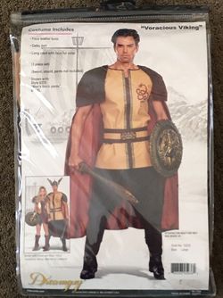 Costume NEW Voracious Viking Adult Sz L (Grade 14+). 3pc Halloween 