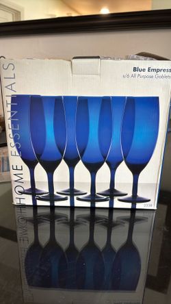Six Beautiful Blue Goblets
