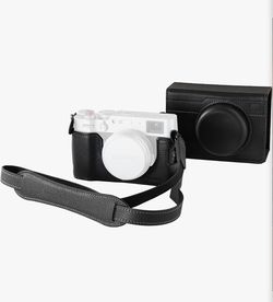 New Leather Case Kit for FUJIFILM X100VI, Including Leather Half Case, Flip Cover and Shoulder Strap, Genuine Leather Material, Portable and Protectin