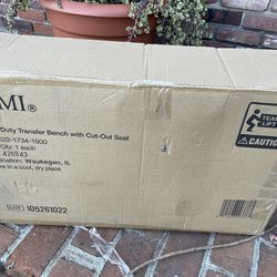 Brand new DMI heavy duty transfer bench with cut out seats model number 10 item number 522–1 734–1900 complete all pieces are there was checked