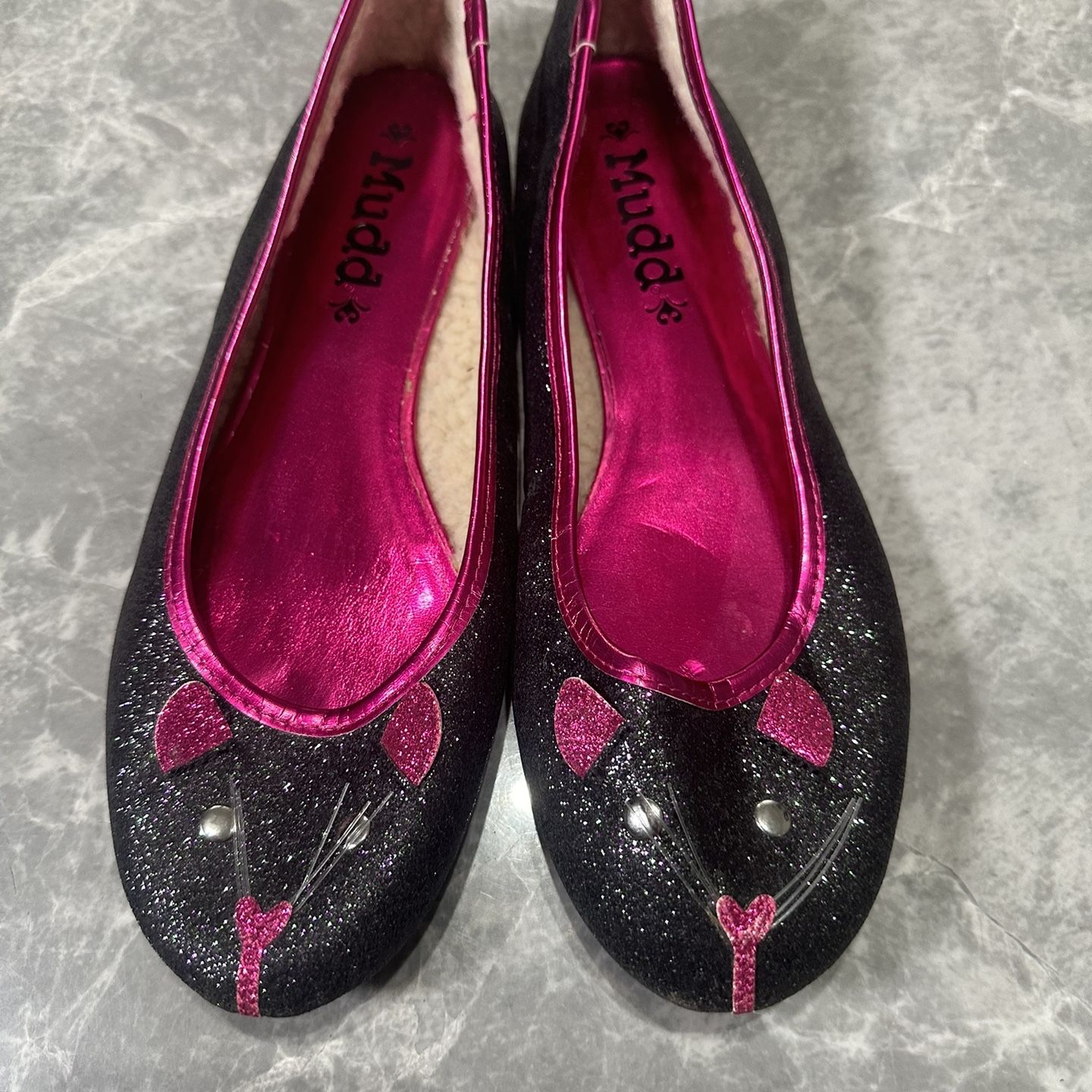Mudd Mouse Cat Face Pink Black Sequined Ballet Flats Sherpa Lined 9M Shoes Y2K for Sale in New Chicago IN OfferUp