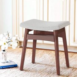 Set Of 2 LUE BONA Foot Stool, Saddle Cushion Vanity Stool, Modern Concave Ottoman with K013