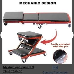 2-in-1 Folding Creeper & Rolling Mechanic Seat 