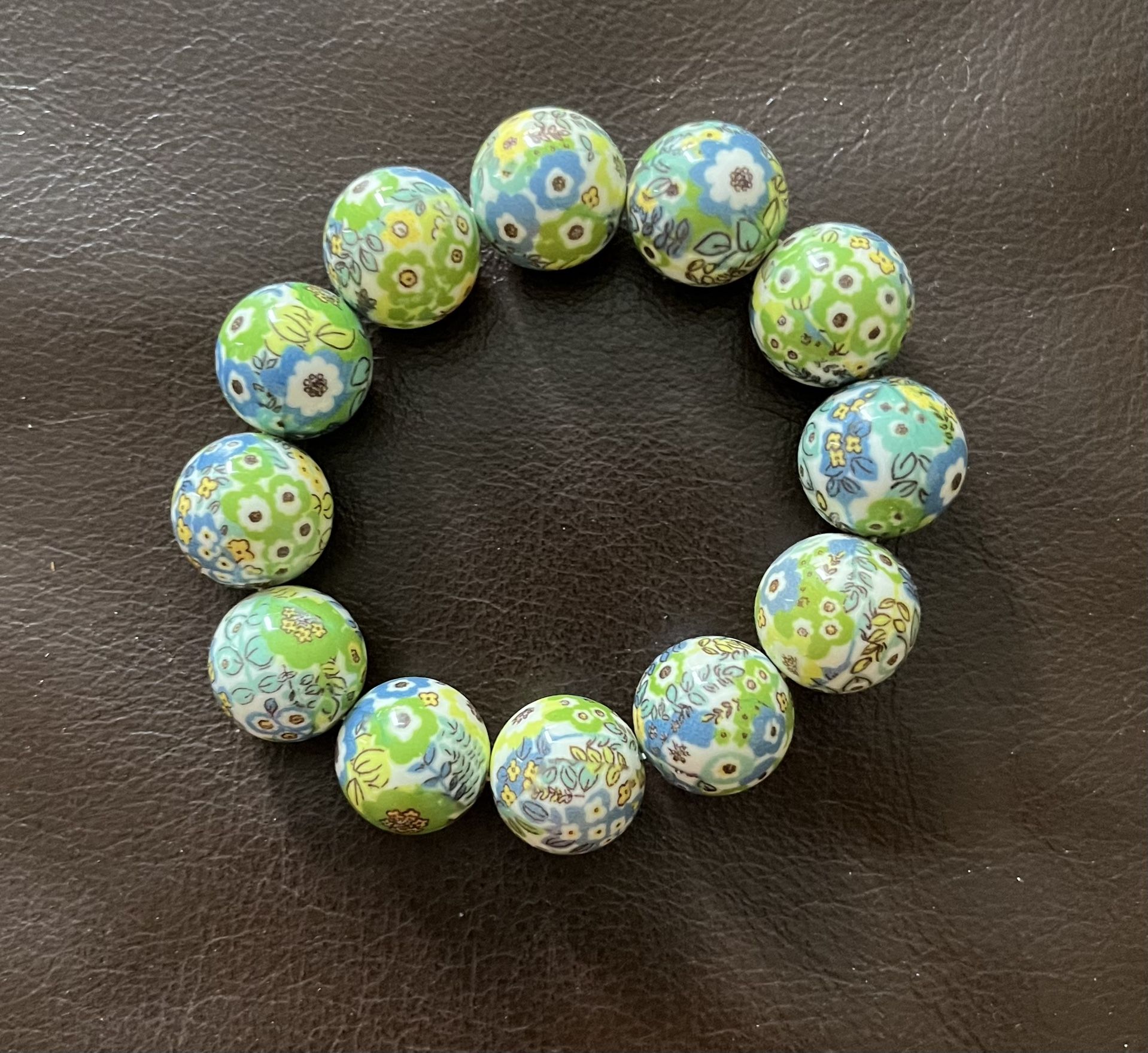 Vera Bradley Green English Meadows Bead Bracelet