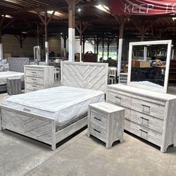 Massive Sale! Brand New Bedroom Set With ***Free Mattress Set***