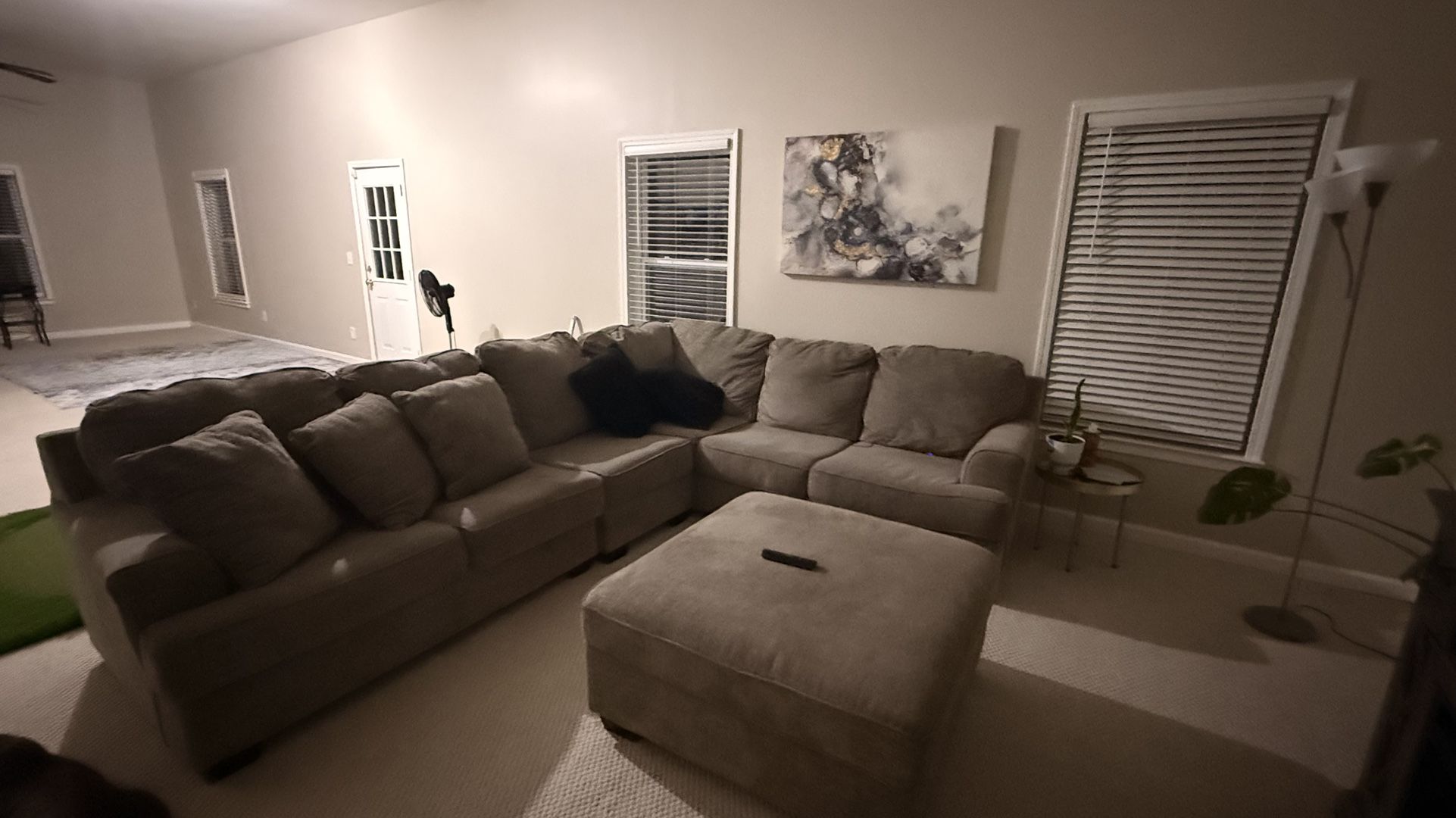 Sectional Sofa And Oversized Ottoman