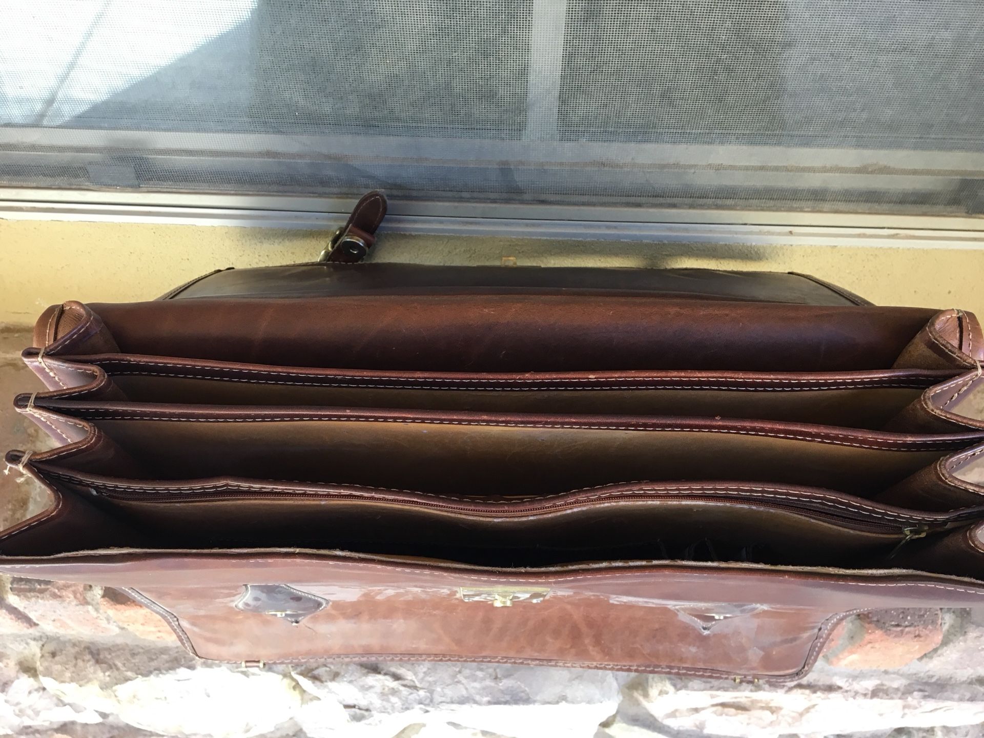 Antique leather briefcase