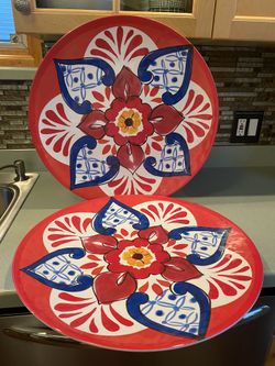 LARGE ROUND MELAMINE PLATTER FROM PIER 1 $5 EACH