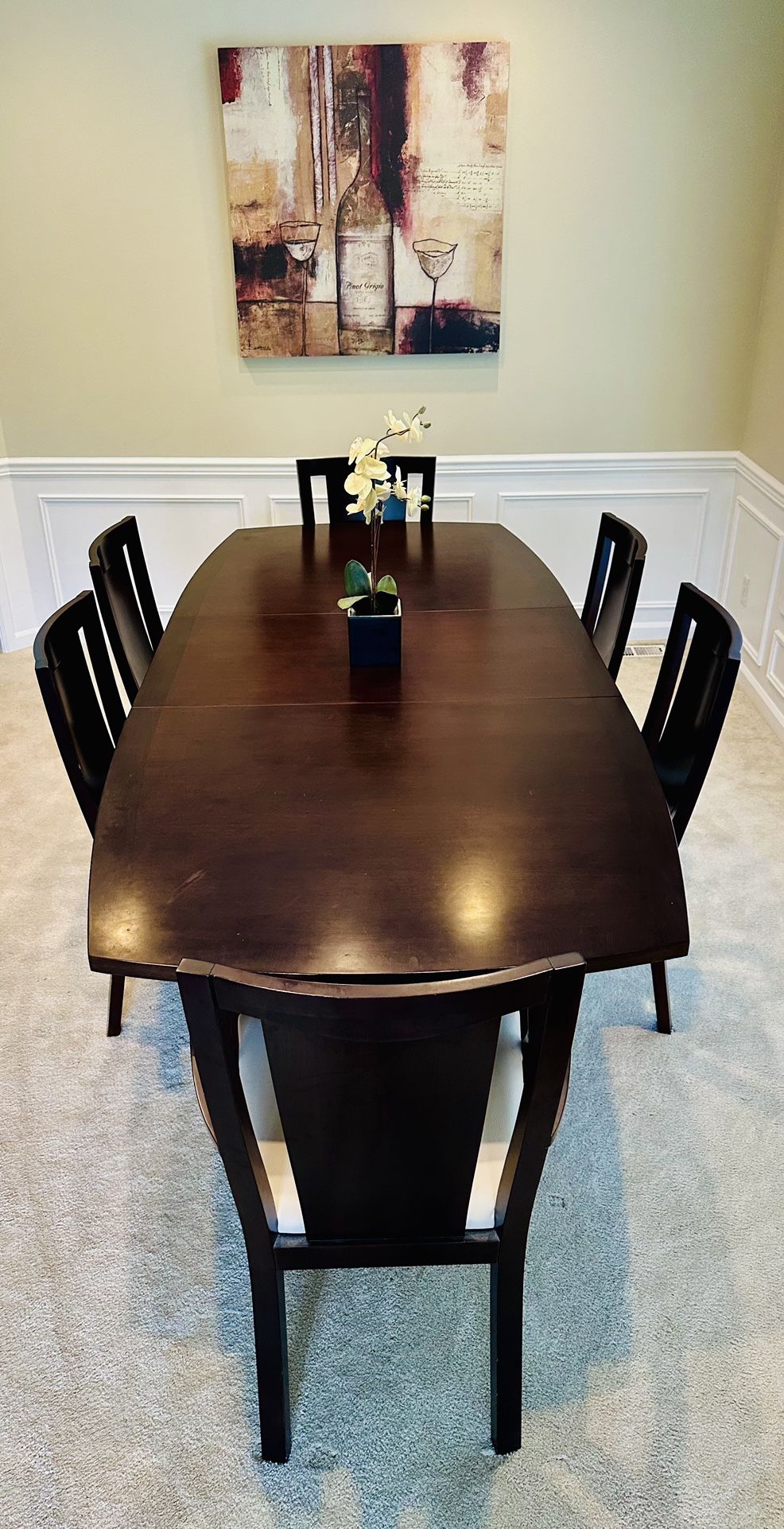 Elegant Dark Cherry Espresso Dania Extendable Formal Dining Table