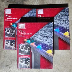 (3) 75 Pack All Purpose Light Clips