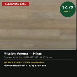 Mission Verona Miras European White Oak Hardwood - Clearance