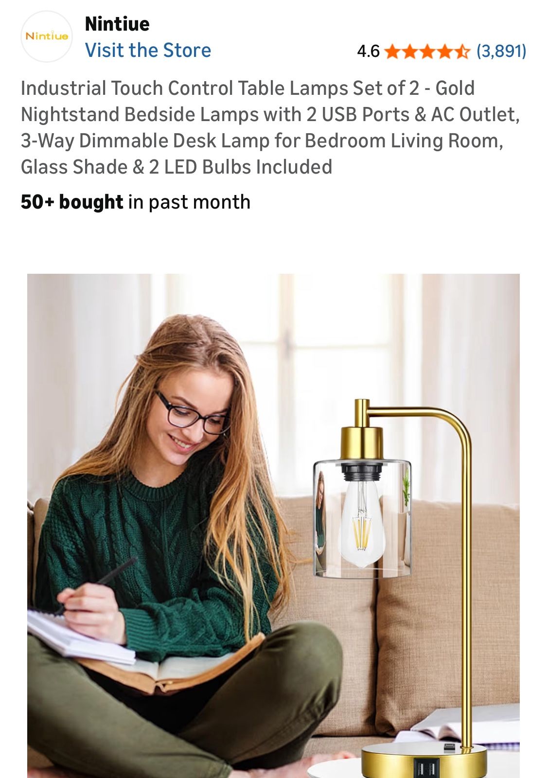 Touch Control Table Lamp Single Lamp