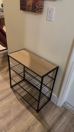 3-Tier Shoe Rack with Wood Top