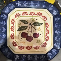 Pfaltzgraff “Nancy Green” Large Square Serving Platter – Cherry Design