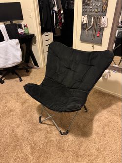 Mainstays Micro Suede Fabric Butterfly Folding Chair, Black