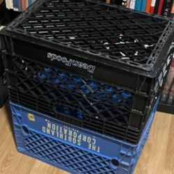 Mixed Colored Crates Blue And Black