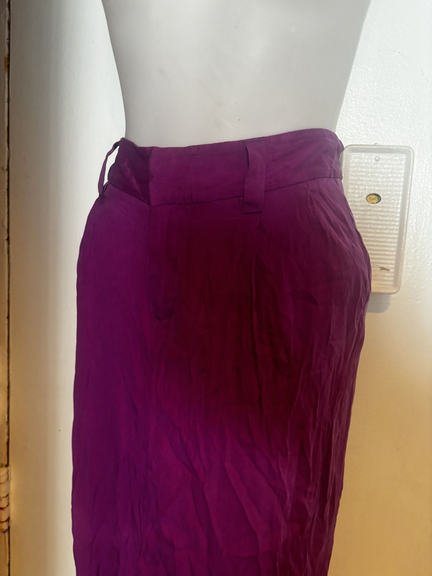 ALICE + OLIVIA dress pants y2k trousers bright purple cuffed bottoms rare 
