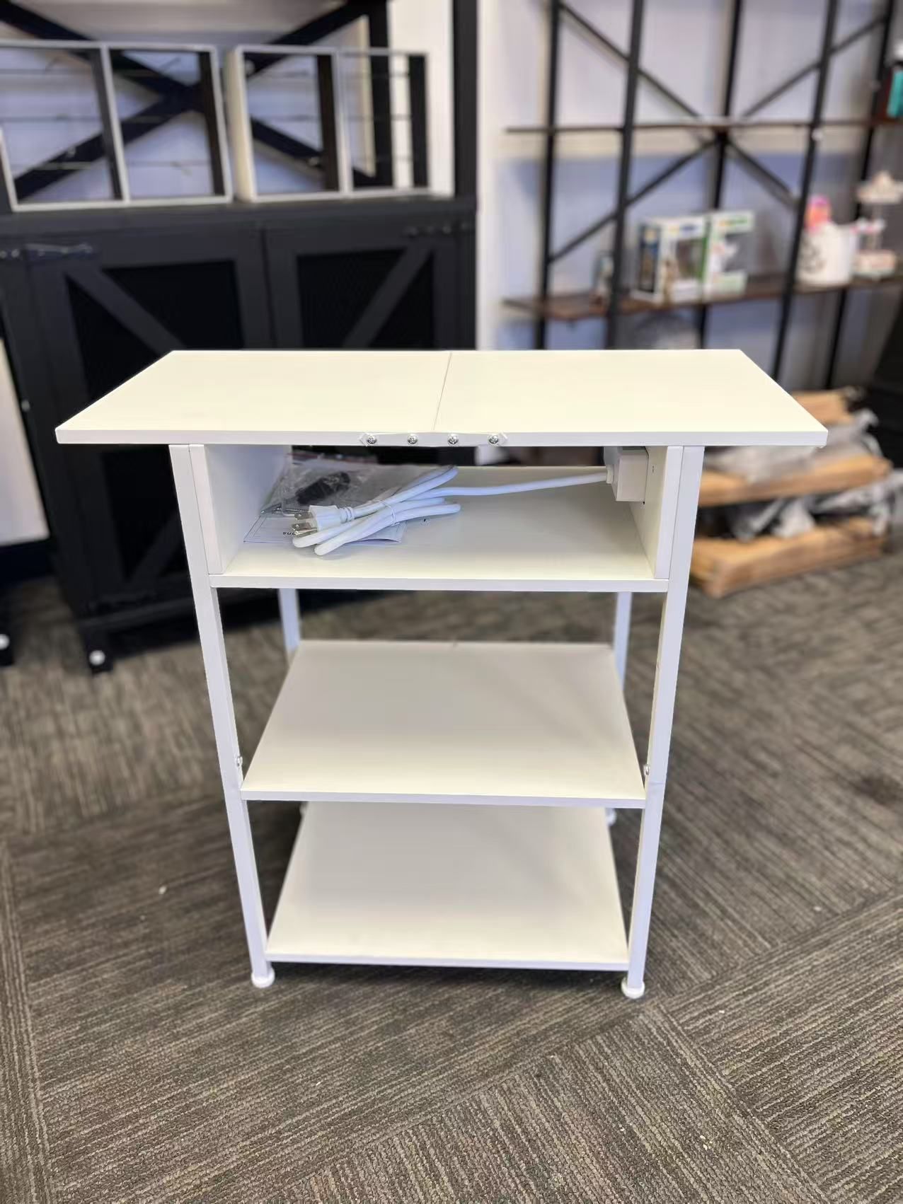 End Table with Charging Station, Set of 2 Narrow Side Table for Small Spaces, Nightstands Set of 2 for Bedroom, End Tables Living Room