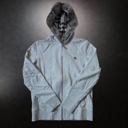 Burberry Black Label Zip Up Fur Hoodie 
