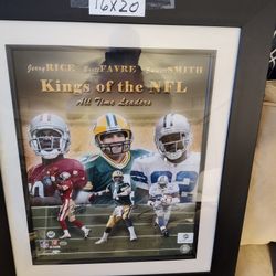 Jerry Rice, Brett Favre,Emmett Smith Signed 16x20