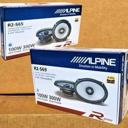 Alpine R Series Car Speakers Set 6 1/2" 2-Way &6x9" Coaxial Speaker System 600 Watts Package 🚨 Payment Options Available 🚨 No Credit Needed 🚨 