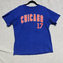 MLB Chicago Cubs Kris Bryant 17 T-Shirt Mens Large Royal Blue Graphic Tee