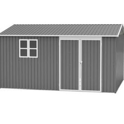 New in Box 12 FT x 10 FT Outdoor Storage Shed Metal with Lockable Doors Waterproof Steel Metal Shed